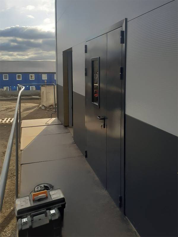 Остекленная огнеупорная дверь (г. Долгопрудный, склад)